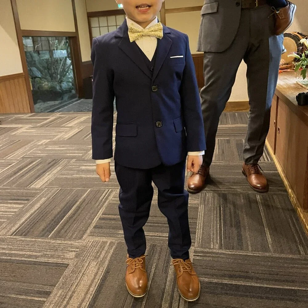 Gold Bow Tie- Gold Floral Kids
